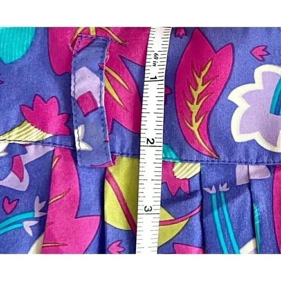 Vintage 80’/90’s 100% Silk Bright Floral Retro Midi Skirt A-line Women’s Size 10 - Picture 15 of 16